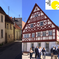 Leerstehende Gebäudezeile sowie aufgewerteter Leerstand in der Stadt Röttingen Leerstehende Gebäudezeile sowie aufgewerteter Leerstand in der Stadt Röttingen