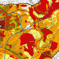 Ausschnitt aus der Karte zur Raumwiderstandsanalyse einer Umweltverträglichkeitsstudie