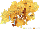 Modellprojekt Siedlungsentwicklung und Mobilität - Summe der Wohn- und Mobilitätskosten in den einzelnen Gemeinden