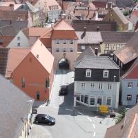 Stadteingang Wassertrüdingen mit neuem Museum "Fluvius" am "Törle"