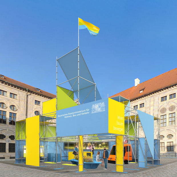 Visualisierung des IAA-Messestands des StMB Visualisierung des IAA-Messestands des StMB