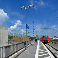 Der barrierefreie Bahnhof Gersthofen im Landkreis Augsburg.