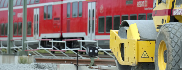 Arbeiten zum viergleisigen Ausbau bei Forchheim.