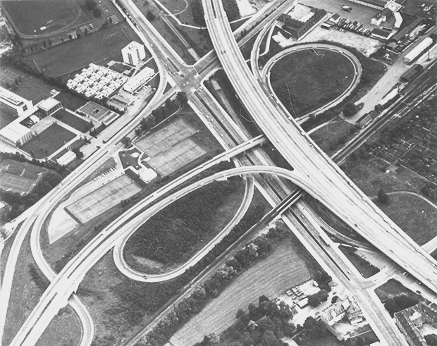 Autobahnkreuz von oben. Autobahnkreuz von oben.