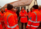 Verkehrsminister Reichhart bei der Pressekonferenz zum Winterdienst an der Straßenmeisterei in Gersthofen