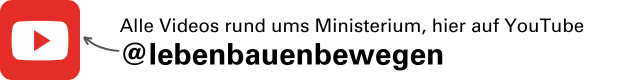Links das Logo von YouTube. Rechts daneben Text: Alle Videos rund ums Ministerium, hier auf YouTube @lebenbauenbewegen. Der Klick auf das Bild führt direkt zu YouTube.