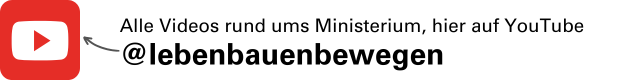 Links das Logo von YouTube. Rechts daneben Text: Alle Videos rund ums Ministerium, hier auf YouTube @lebenbauenbewegen