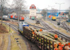 Rangierbetrieb mit Holzfracht auf nichtbundeseigener Eisenbahninfrastruktur