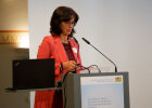 Renate Deniffel, Erste Bürgermeisterin Gemeinde Wildpoldsried, berichtet unter Best-Practice-Beispielen aus dem Energie- und Heimatdorf Wildpoldsried.